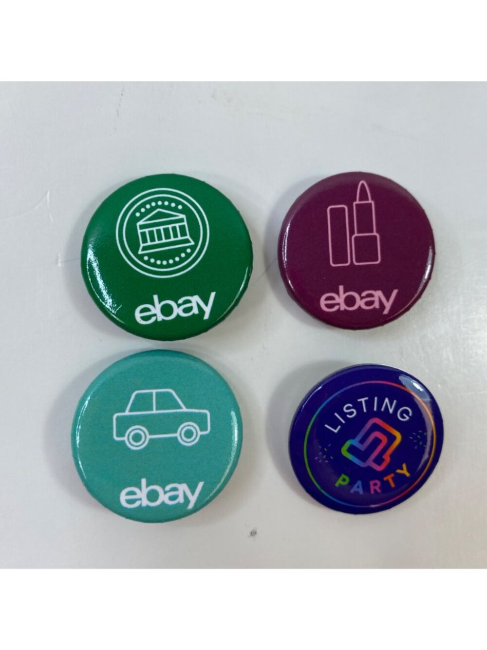 Set Of 8 Colorful eBay Pinback Buttons & Badges eBayana - Picture 5 of 7